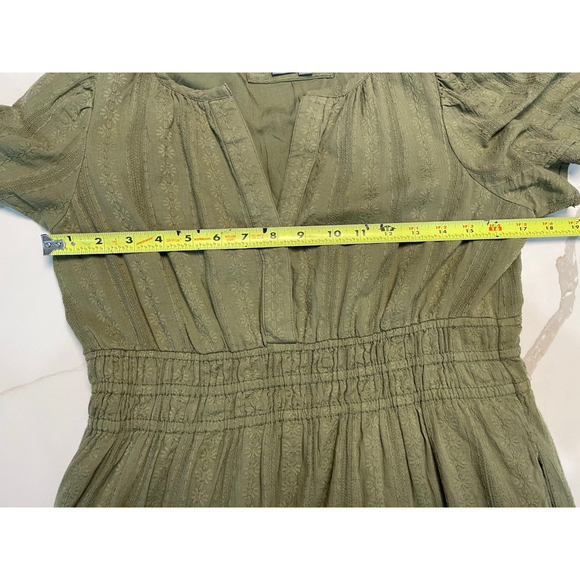 Anthropologie Textured Cotton Embroidered Maxi Dress S Prairie Cottage Fairy - Picture 9 of 11